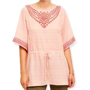 Anthropologie One September Euphemia Embroidered Peasant Tunic Top, Size M